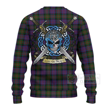 MacDonell (McDonell) Tartan Ugly Sweater with Family Crest Celtic Skull Style