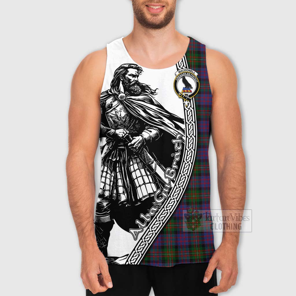 Tartan Vibes Clothing MacDonell (McDonell) Tartan Clan Crest Men's Tank Top with Highlander Warrior Celtic Style