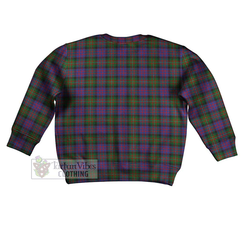 Tartan Vibes Clothing MacDonell (McDonell) Tartan Kid Ugly Sweater with Family Crest