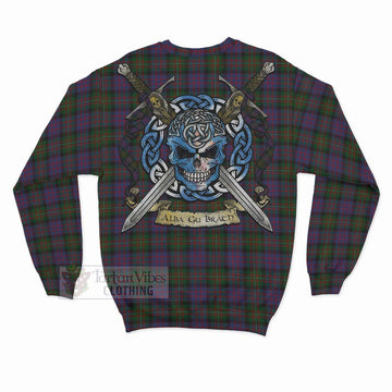 MacDonell (McDonell) Tartan Sweatshirt with Family Crest Celtic Skull Style