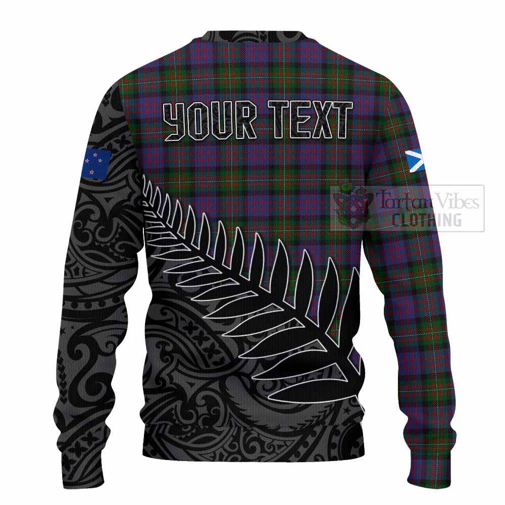 Tartan Vibes Clothing MacDonell (McDonell) Crest Tartan Knitted Sweater with New Zealand Silver Fern Half Style