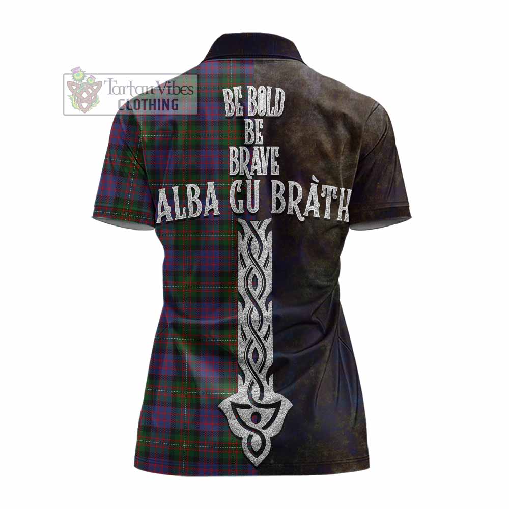 MacDonell (McDonell) Tartan Family Crest Women's Polo Shirt Alba Gu Brath Be Brave Lion Ancient Style - Tartan Vibes Clothing