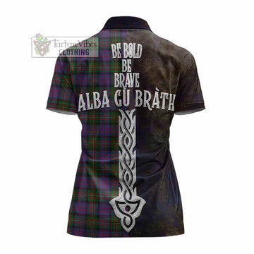 MacDonell (McDonell) Tartan Family Crest Women's Polo Shirt Alba Gu Brath Be Brave Lion Ancient Style - Tartan Vibes Clothing