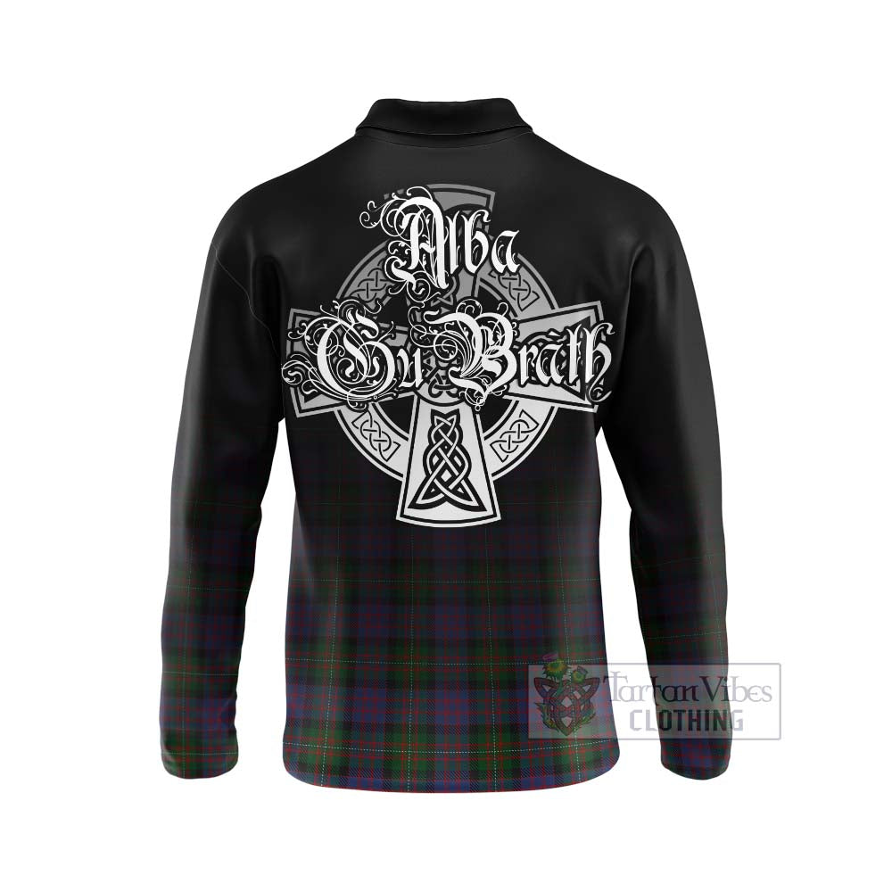 Tartan Vibes Clothing MacDonell (McDonell) Tartan Long Sleeve Polo Shirt Featuring Alba Gu Brath Family Crest Celtic Inspired