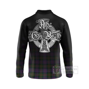 MacDonell (McDonell) Tartan Long Sleeve Polo Shirt Featuring Alba Gu Brath Family Crest Celtic Inspired