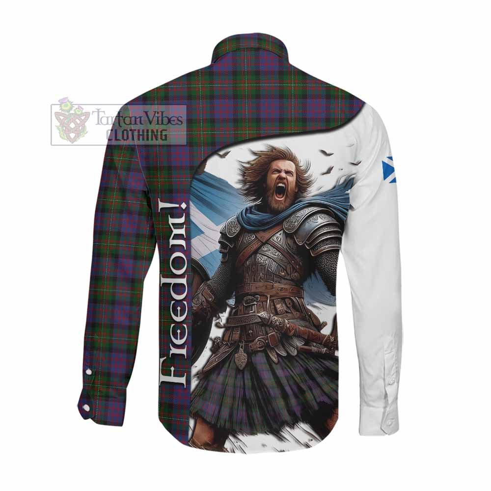 Tartan Vibes Clothing MacDonell (McDonell) Crest Tartan Long Sleeve Button Shirt Inspired by the Freedom of Scottish Warrior