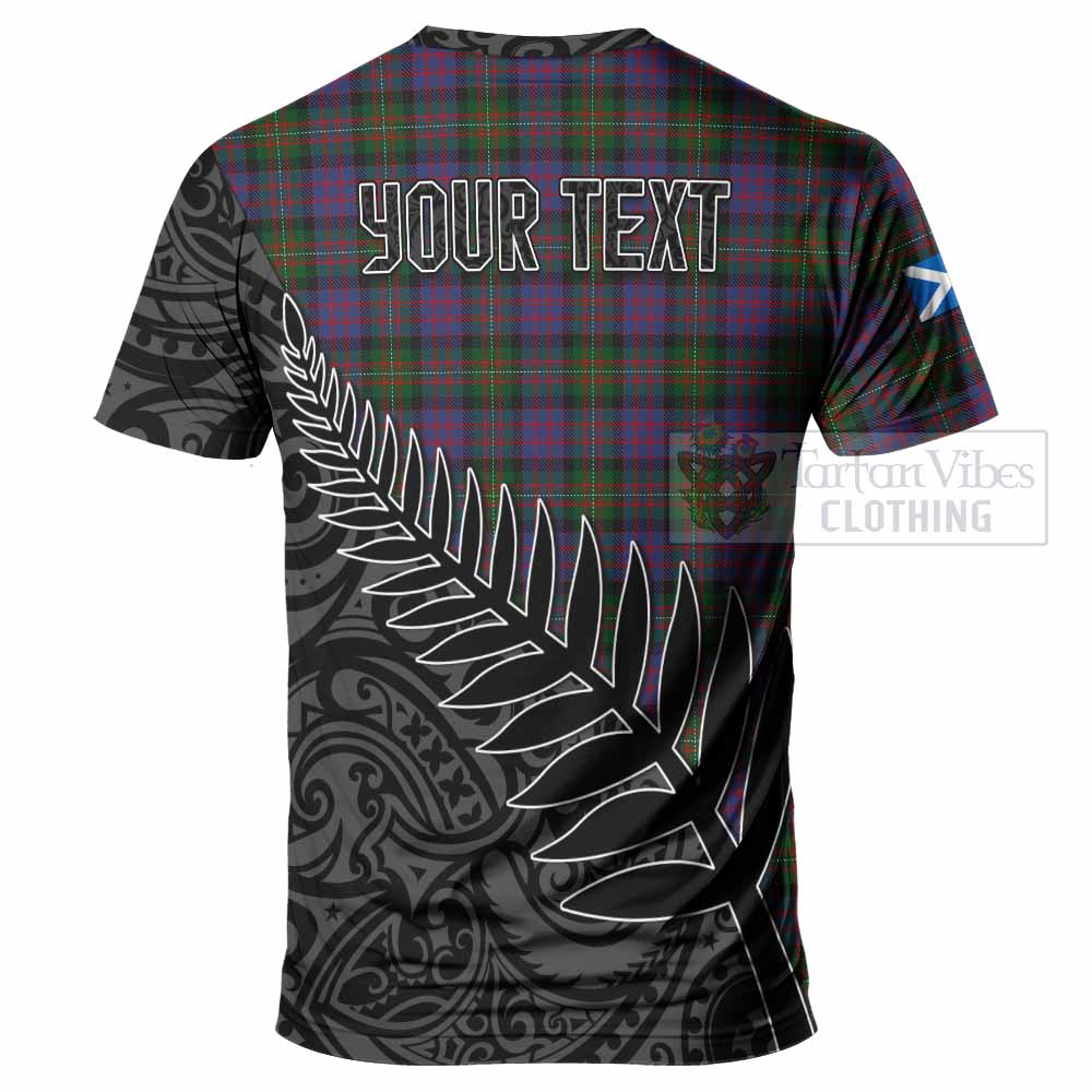 Tartan Vibes Clothing MacDonell (McDonell) Crest Tartan T-Shirt with New Zealand Silver Fern Half Style