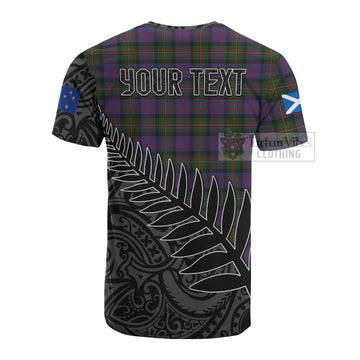 MacDonell (McDonell) Crest Tartan Cotton T-shirt with New Zealand Silver Fern Half Style