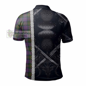 MacDonell (McDonell) Tartan Polo Shirt with Family Crest Cross Sword Thistle Celtic Vibes - Tartan Vibes Clothing