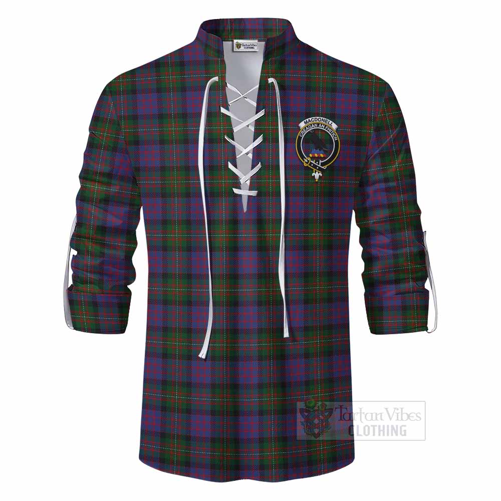 Tartan Vibes Clothing MacDonell (McDonell) Tartan Ghillie Kilt Shirt with Family Crest DNA In Me Style