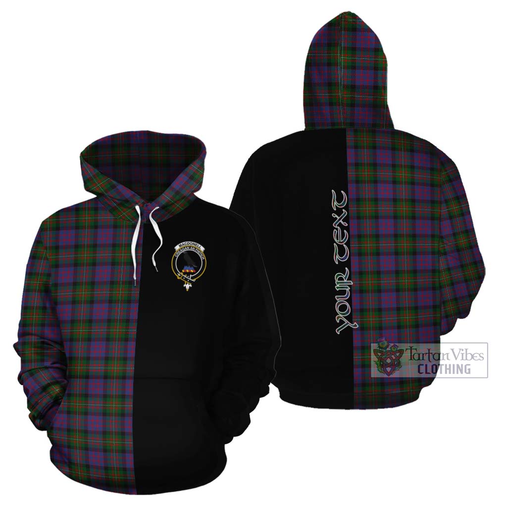 Tartan Vibes Clothing MacDonell (McDonell) Tartan Cotton Hoodie with Family Crest and Half Of Me Style