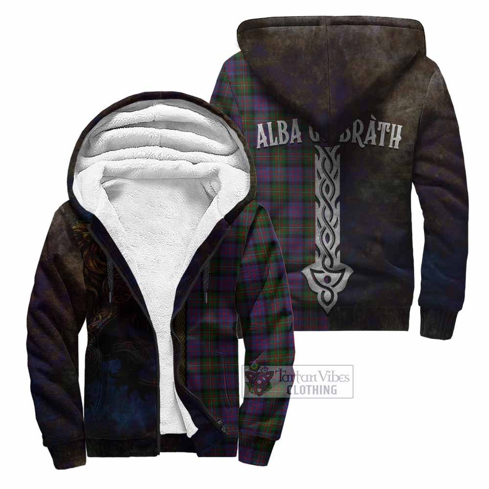 MacDonell (McDonell) Tartan Family Crest Sherpa Hoodie Alba Gu Brath Be Brave Lion Ancient Style Unisex - Tartan Vibes Clothing