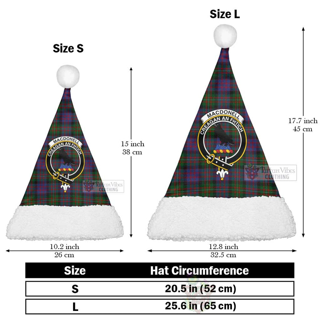 Tartan Vibes Clothing MacDonell (McDonell) Tartan Christmas Santa Hats with Family Crest