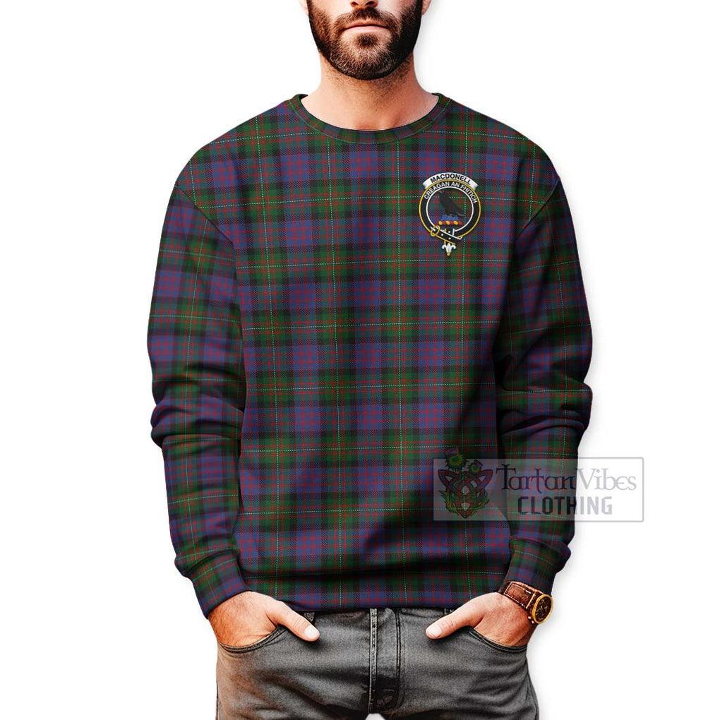 Tartan Vibes Clothing MacDonell (McDonell) Tartan Sweatshirt with Family Crest Celtic Skull Style