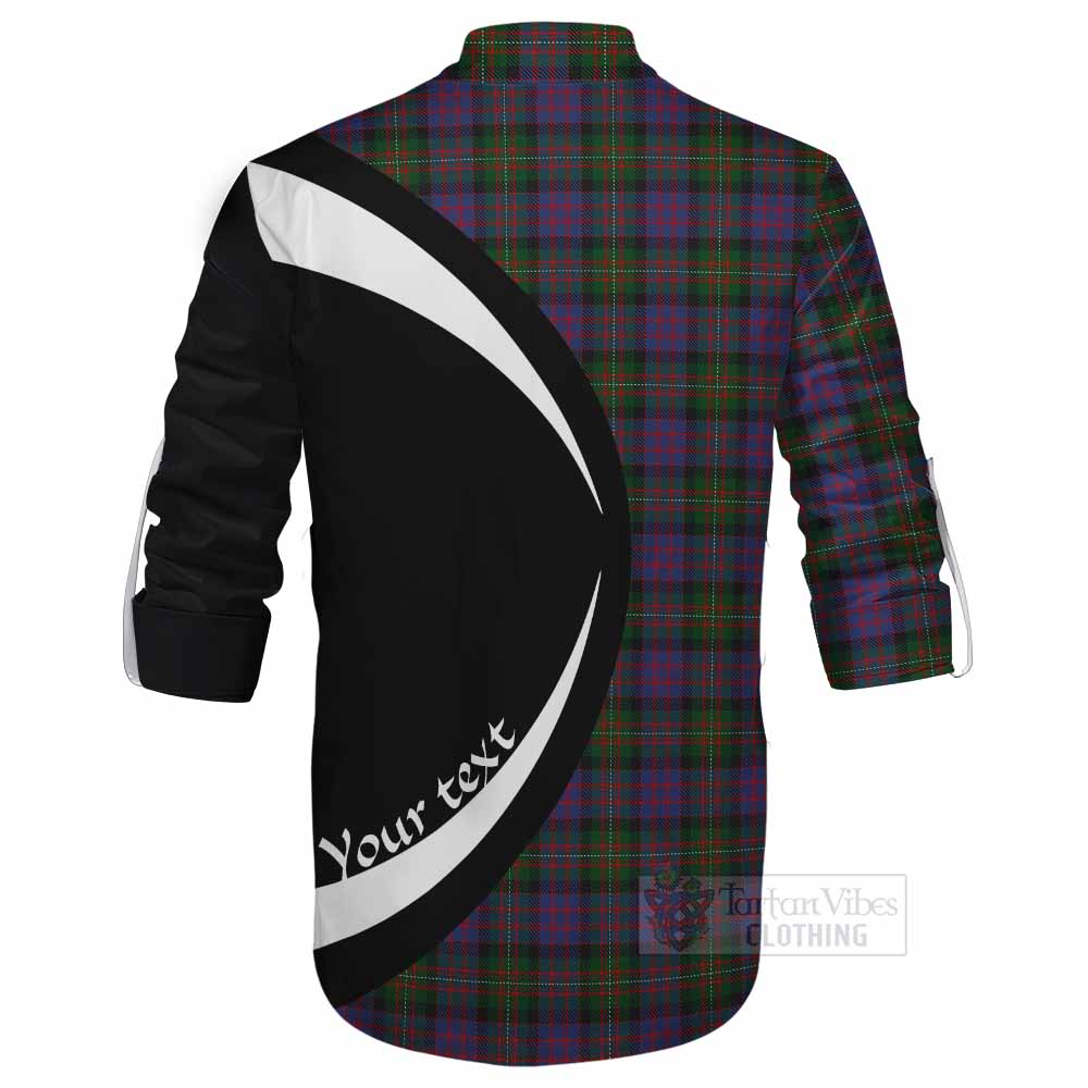 Tartan Vibes Clothing MacDonell (McDonell) Tartan Ghillie Kilt Shirt with Family Crest Circle Style