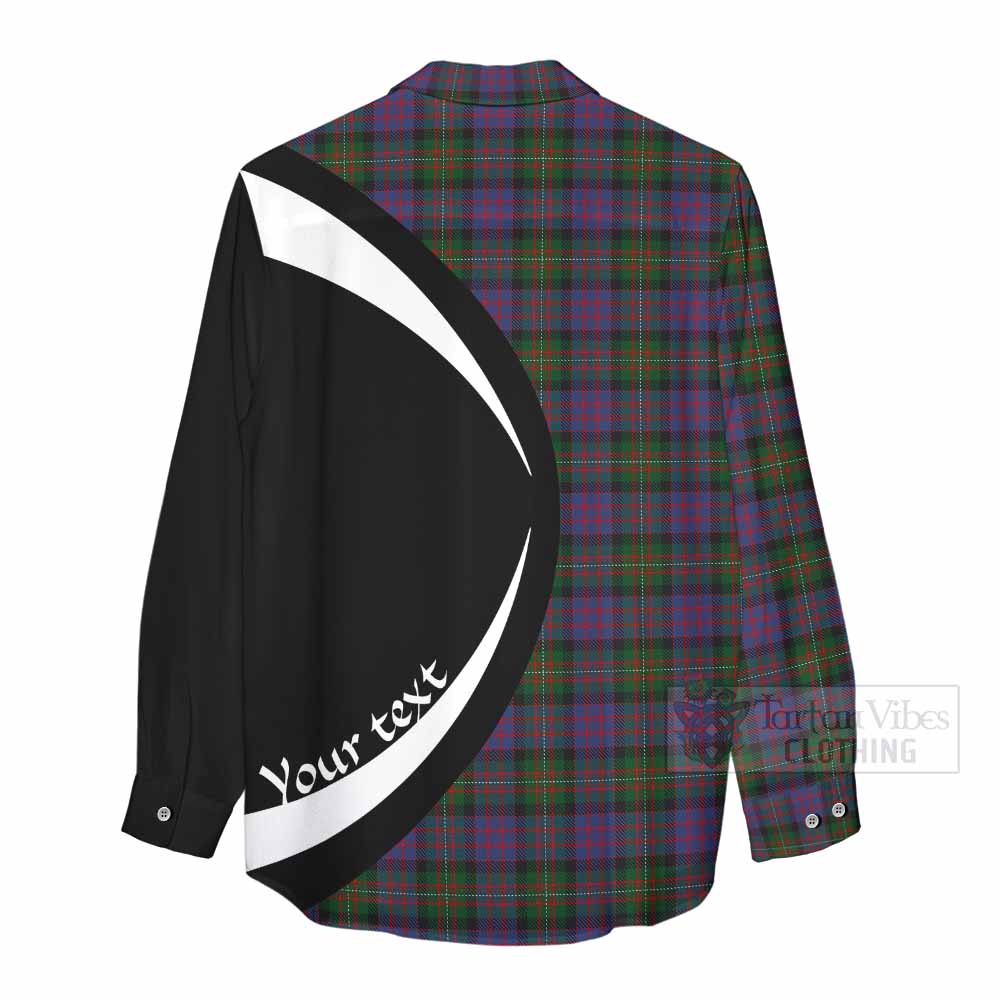 Tartan Vibes Clothing MacDonell (McDonell) Tartan Women's Casual Shirt with Family Crest Circle Style