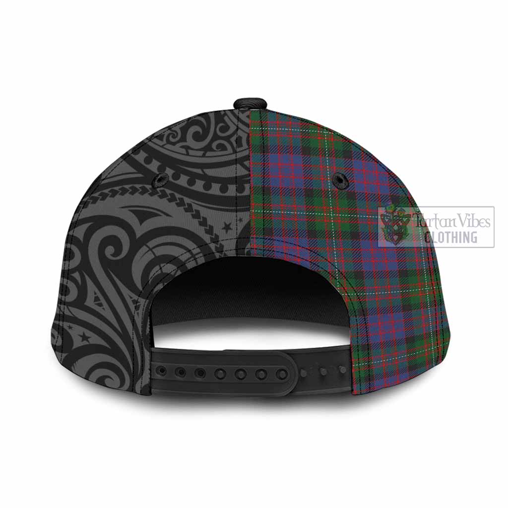 Tartan Vibes Clothing MacDonell (McDonell) Tartan Classic Cap with New Zealand Silver Fern Half Style