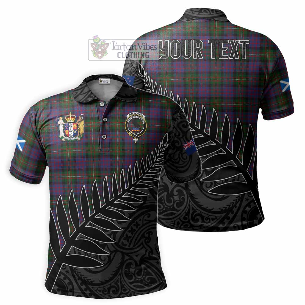 MacDonell (McDonell) Crest Tartan Polo Shirt with New Zealand Silver Fern Half Style