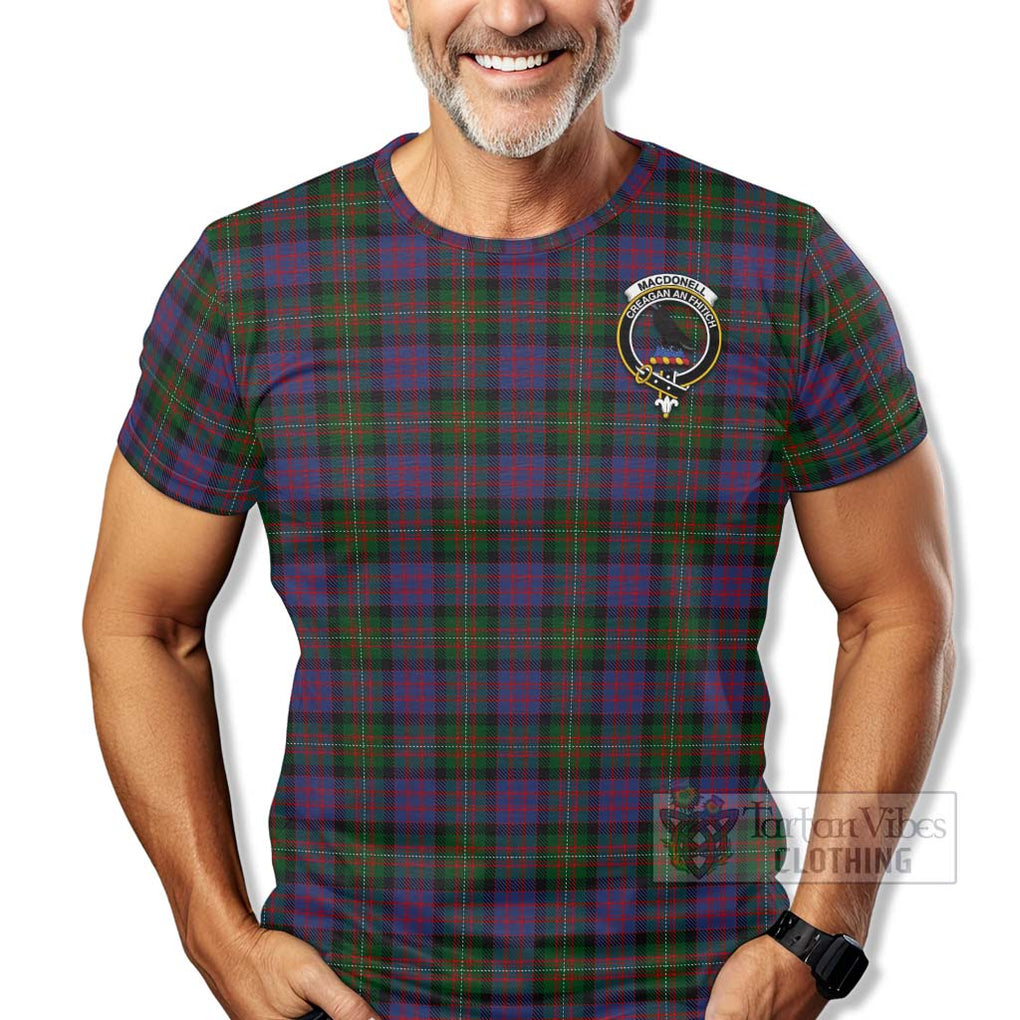 Tartan Vibes Clothing MacDonell (McDonell) Tartan T-Shirt with Family Crest Celtic Skull Style