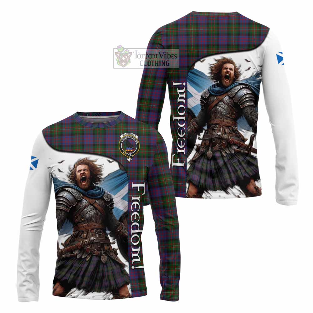 Tartan Vibes Clothing MacDonell (McDonell) Crest Tartan Long Sleeve T-Shirt Inspired by the Freedom of Scottish Warrior