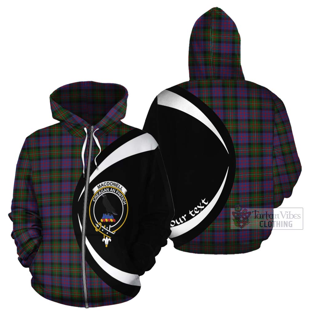 Tartan Vibes Clothing MacDonell (McDonell) Tartan Cotton Hoodie with Family Crest Circle Style