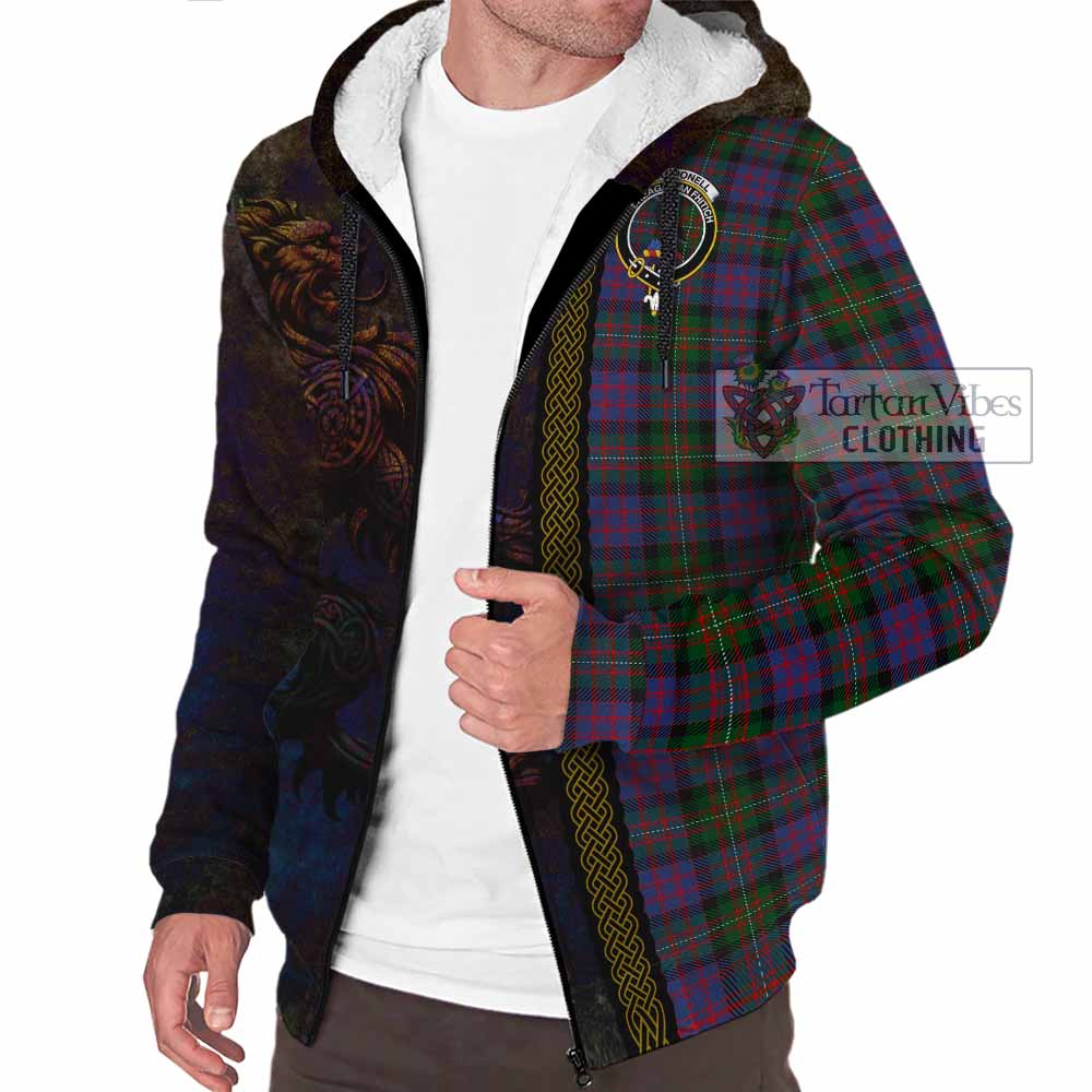 MacDonell (McDonell) Tartan Family Crest Sherpa Hoodie Alba Gu Brath Be Brave Lion Ancient Style - Tartan Vibes Clothing