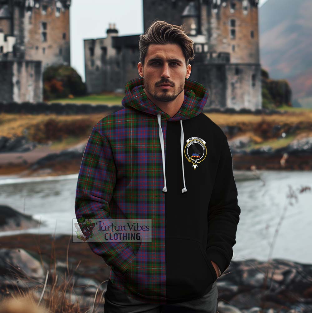 Tartan Vibes Clothing MacDonell (McDonell) Tartan Cotton Hoodie with Family Crest and Half Of Me Style