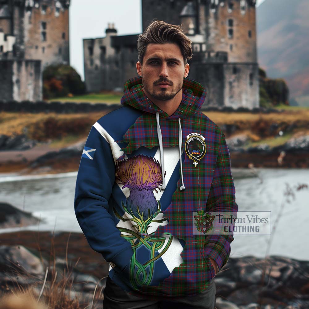 MacDonell (McDonell) Tartan Family Crest Cotton Hoodie Scottish Thistle Celtic Inspired - Tartan Vibes Clothing