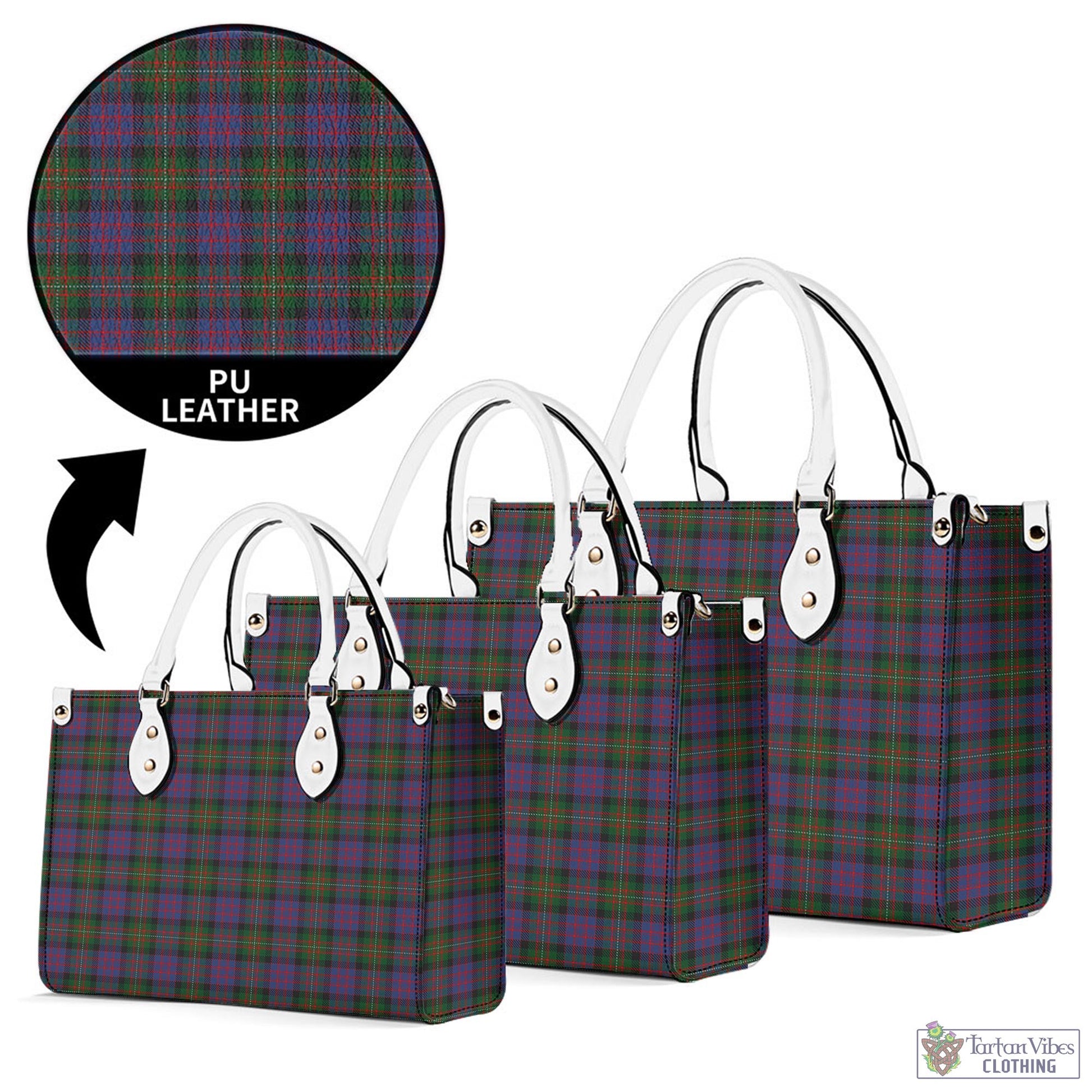 Tartan Vibes Clothing MacDonell of Glengarry Tartan Luxury Leather Handbags