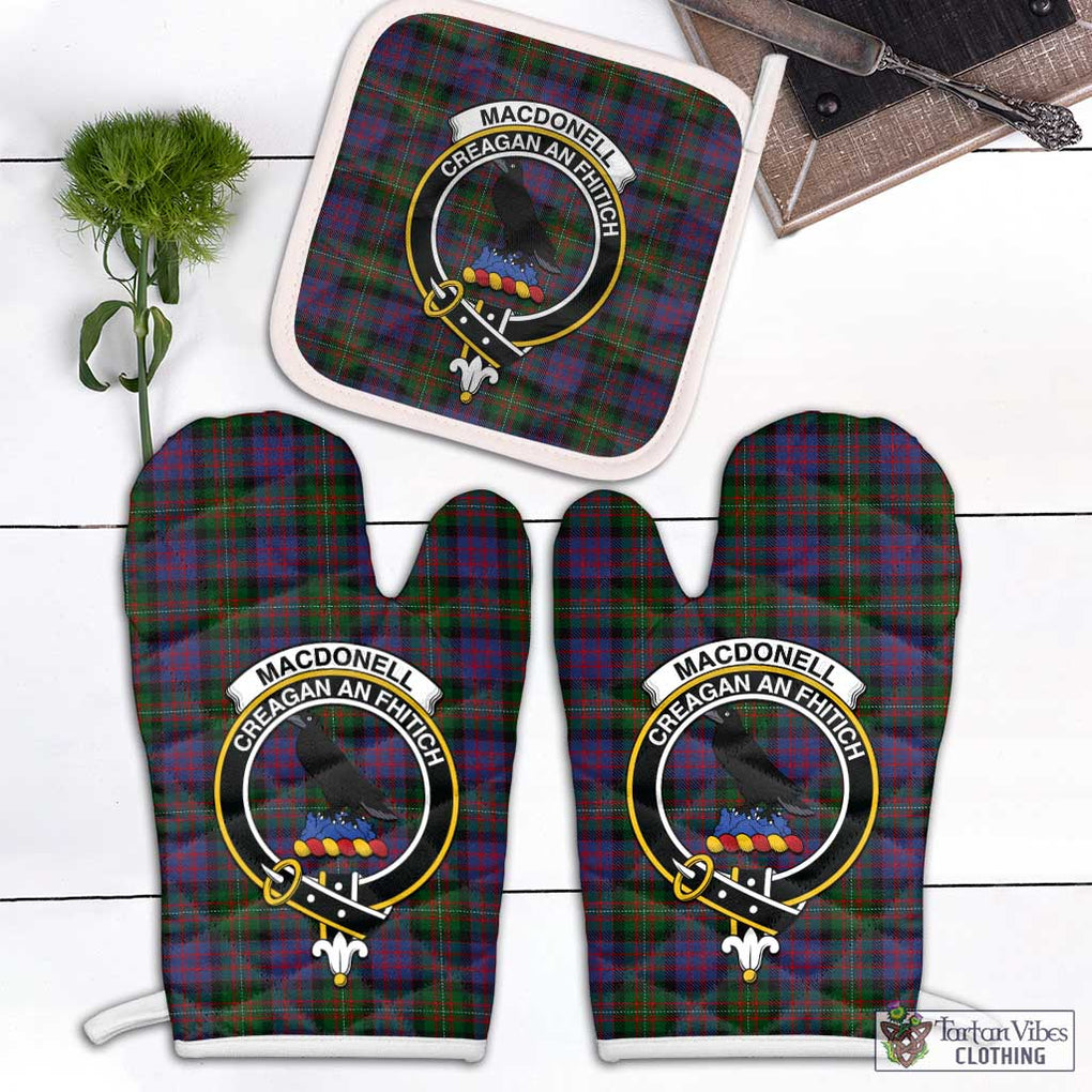 MacDonell (McDonell) Tartan Combo Oven Mitt & Pot-Holder with Family Crest Combo 1 Oven Mitt & 1 Pot-Holder White - Tartan Vibes Clothing