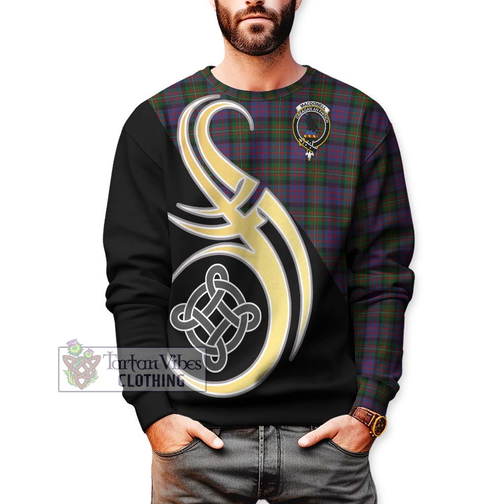 MacDonell (McDonell) Tartan Sweatshirt with Family Crest and Celtic Symbol Style Unisex - Tartan Vibes Clothing