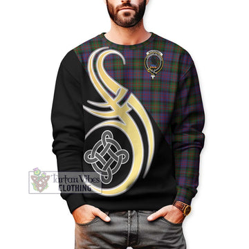 MacDonell (McDonell) Tartan Sweatshirt with Family Crest and Celtic Symbol Style