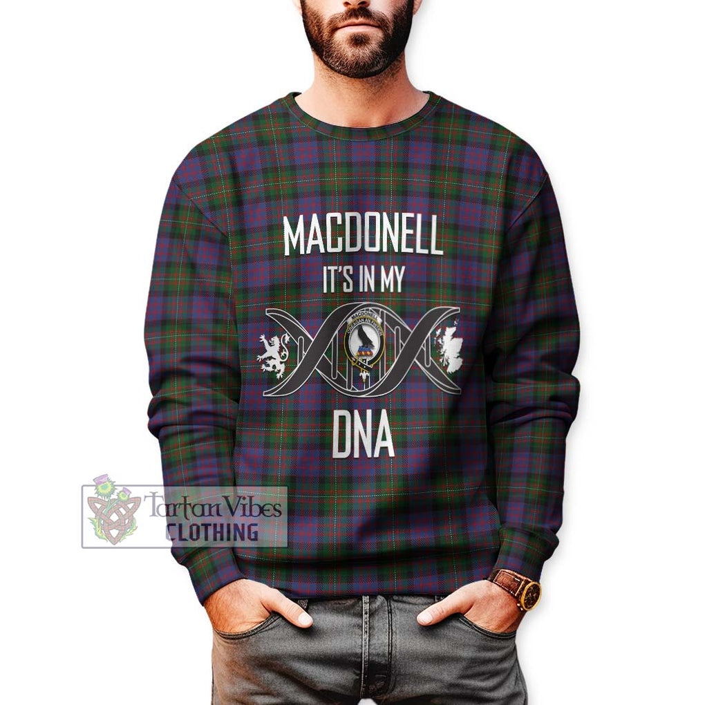 MacDonell (McDonell) Tartan Sweatshirt with Family Crest DNA In Me Style Unisex - Tartanvibesclothing Shop