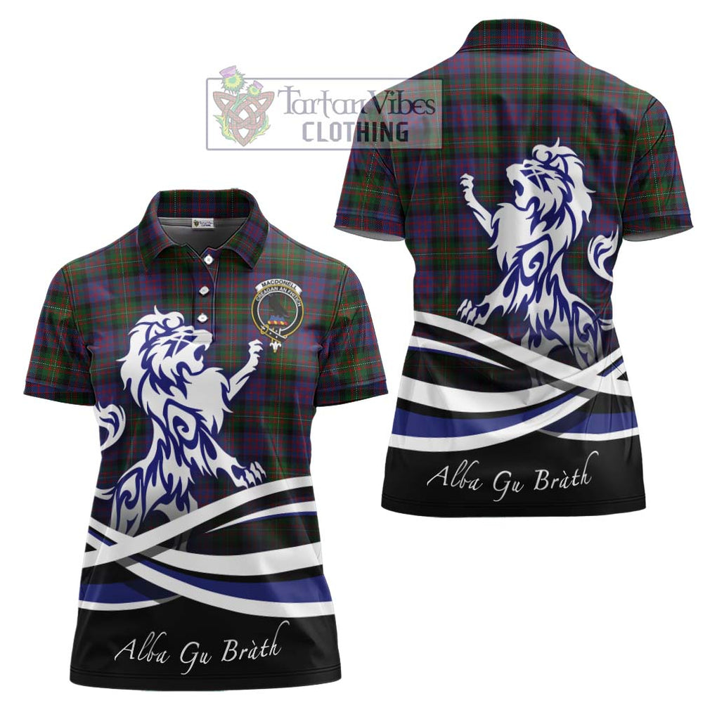 MacDonell (McDonell) Tartan Women's Polo Shirt with Alba Gu Brath Regal Lion Emblem Women - Tartanvibesclothing Shop