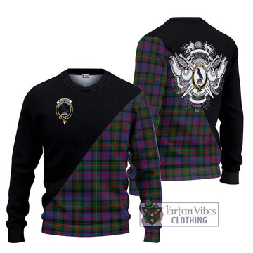 MacDonell (McDonell) Tartan Ugly Sweater with Family Crest and Military Logo Style