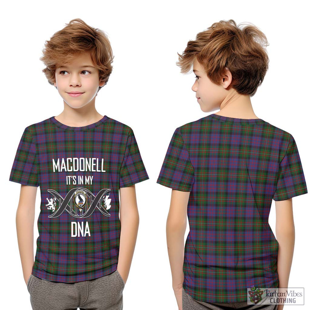 MacDonell (McDonell) Tartan Kid T-Shirt with Family Crest DNA In Me Style Youth XL Size14 - Tartanvibesclothing Shop