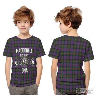 MacDonell (McDonell) Tartan Kid T-Shirt with Family Crest DNA In Me Style