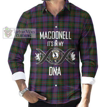 MacDonell (McDonell) Tartan Long Sleeve Button Shirt with Family Crest DNA In Me Style