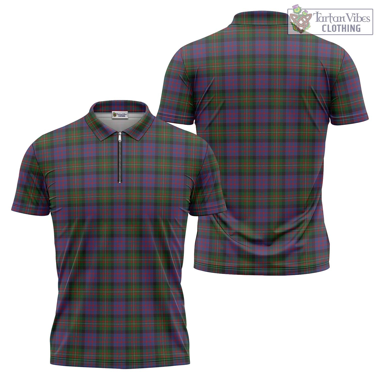 Tartan Vibes Clothing MacDonell of Glengarry Tartan Zipper Polo Shirt