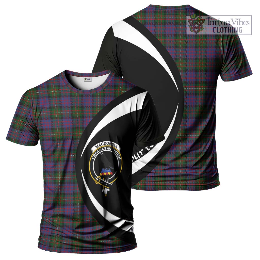 Tartan Vibes Clothing MacDonell of Glengarry Tartan T-Shirt with Family Crest Circle Style