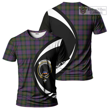 MacDonell (McDonell) Tartan T-Shirt with Family Crest Circle Style