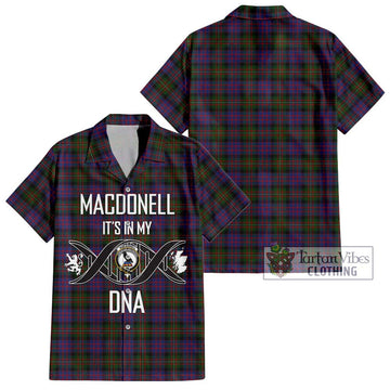 MacDonell (McDonell) Tartan Short Sleeve Button Shirt with Family Crest DNA In Me Style