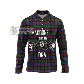 MacDonell (McDonell) Tartan Long Sleeve Polo Shirt with Family Crest DNA In Me Style