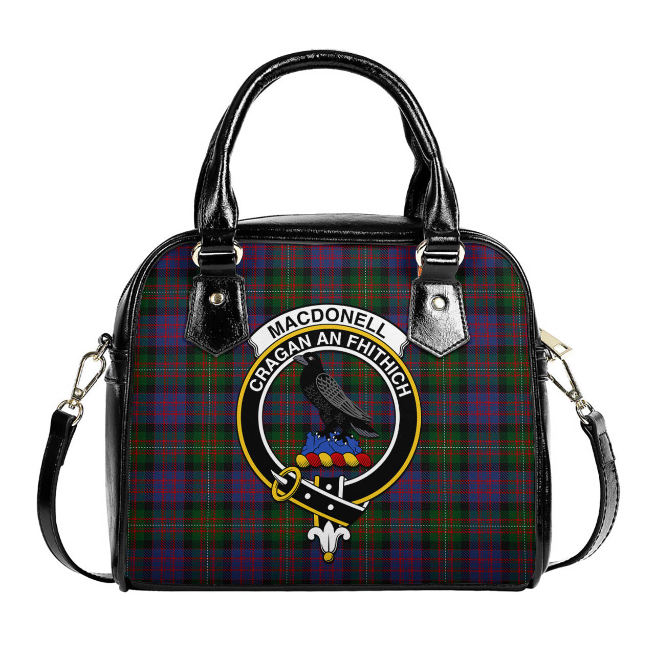 MacDonell of Glengarry Tartan Shoulder Handbags with Family Crest One Size 6*25*22 cm - Tartanvibesclothing