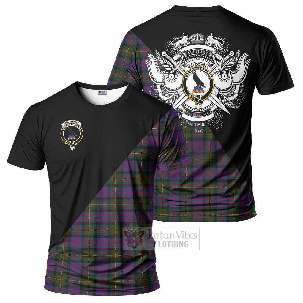 MacDonell (McDonell) Tartan T-Shirt with Family Crest and Military Logo Style Kid's Shirt - Tartanvibesclothing Shop