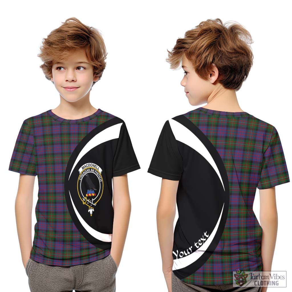 MacDonell (McDonell) Tartan Kid T-Shirt with Family Crest Circle Style Youth XL Size14 - Tartan Vibes Clothing