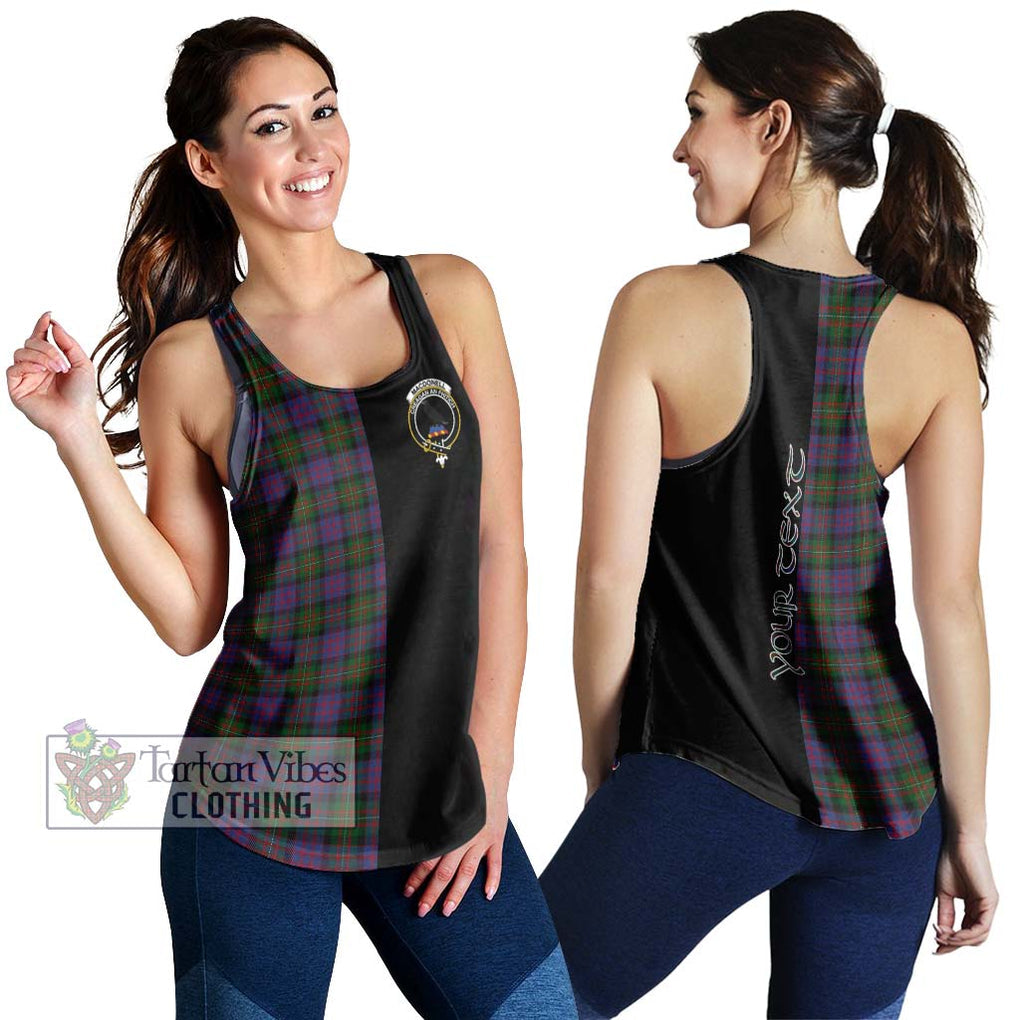 MacDonell (McDonell) Tartan Women's Racerback Tanks with Family Crest and Half Of Me Style 4XL - Tartanvibesclothing Shop