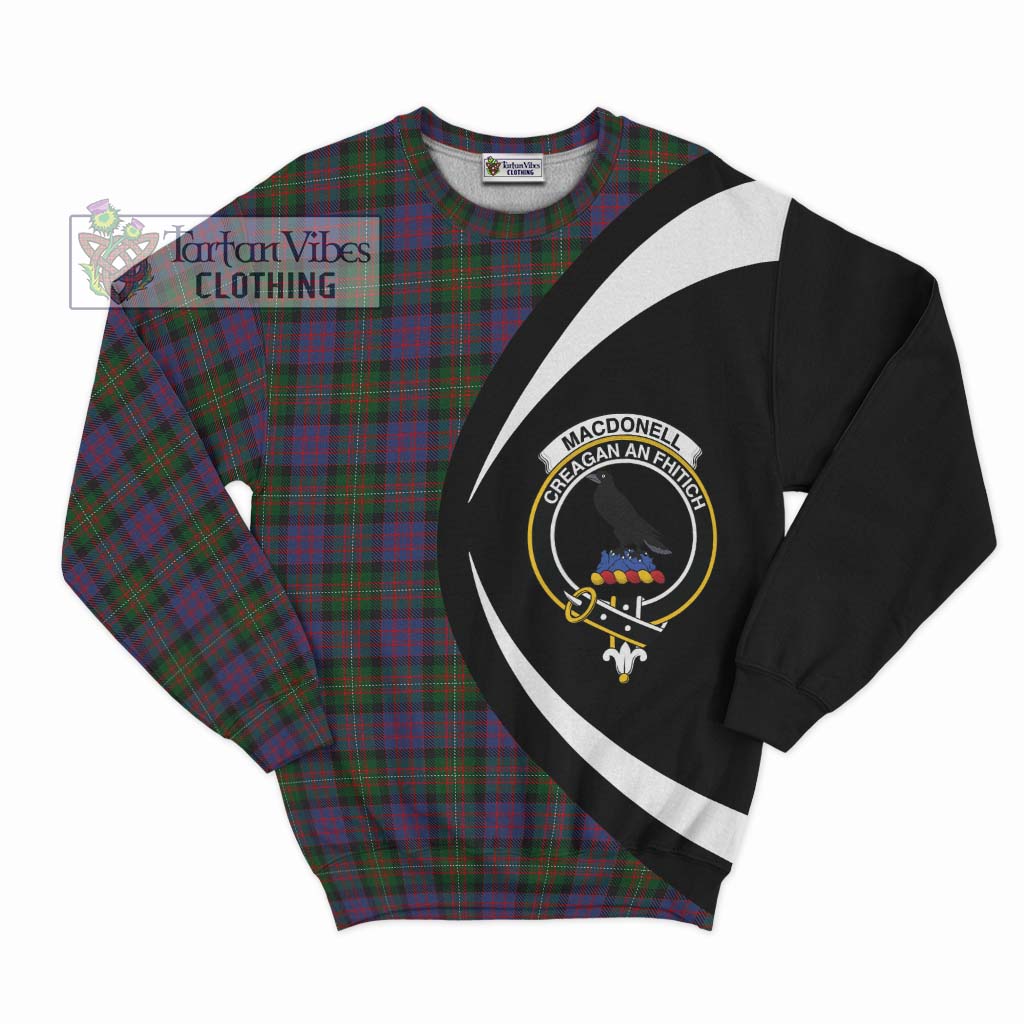 MacDonell (McDonell) Tartan Sweatshirt with Family Crest Circle Style Unisex - Tartan Vibes Clothing