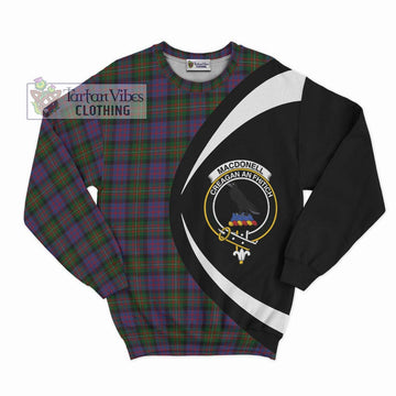 MacDonell (McDonell) Tartan Sweatshirt with Family Crest Circle Style