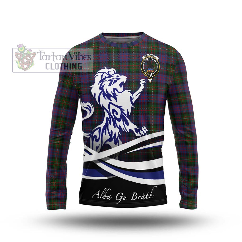 MacDonell (McDonell) Tartan Long Sleeve T-Shirt with Alba Gu Brath Regal Lion Emblem Unisex - Tartanvibesclothing Shop